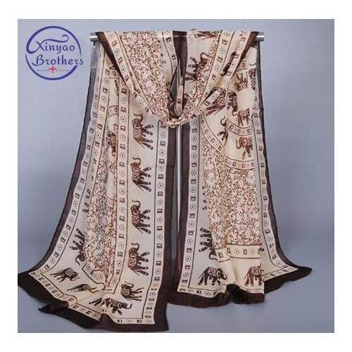 2018 new fashion chiffon shawls Stole Scarf women sweet female ladies women elephant animal print Long Soft Wrap Winter Scarf