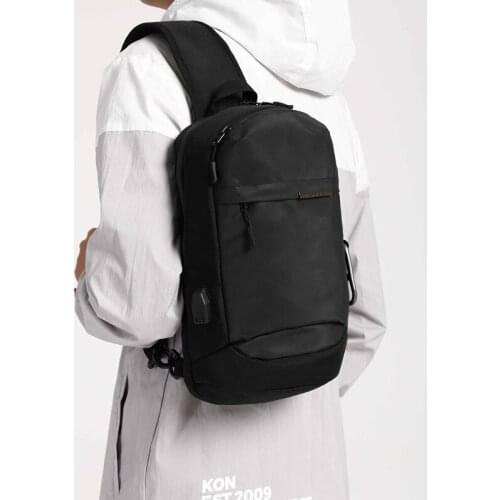 OZUKO Crossbody Bag for Men Multifunction USB Charging Shoulder Messenger Bags Male Waterproof Short Trip Chest Bag 2019 New