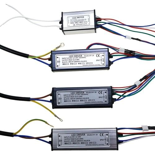 RGB LED Driver DC12-24V 10W 20W 30W 50W for RGB LED Chip COB SMD LED Beads with 24 Key Remote For DIY Floodlight Spotlight