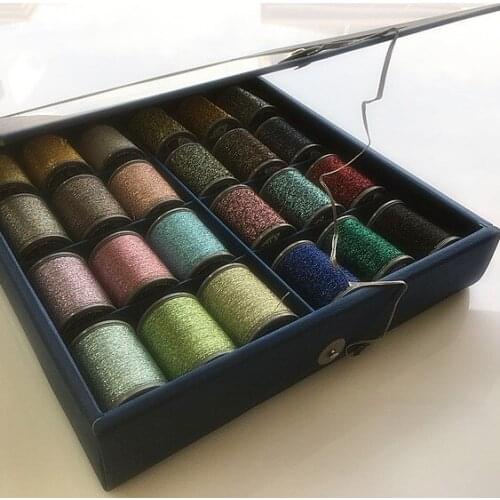 Hardcover Fujik Sparkle Lamy Glitter Glitter 24 Rolls French Style Embroidery Crochet Thread