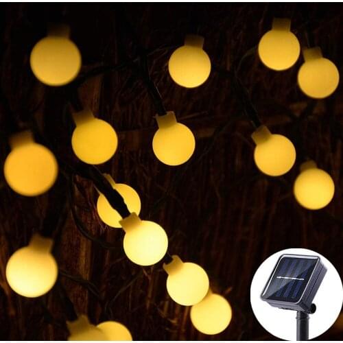 7M 50 LED Globe Ball Fairy Lights Outdoor Solar Powered Garden String Lights for Patio Lawn Party Landscape Xmas Tree Decoration
