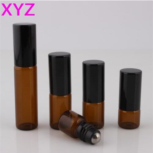 100pcs 1ml MINI Amber (Brown) Oil Glass Bottle Cap, 1cc Glass Perfume Bottle China, refillable empty perfume bottleBall bottles