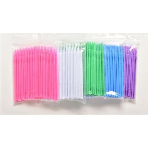 100Pcs Micro Brushes Make Up Eyelash Extension Disposable Eye Lash Glue Cleaning Brushes Free Applicator Sticks Makeup Tools