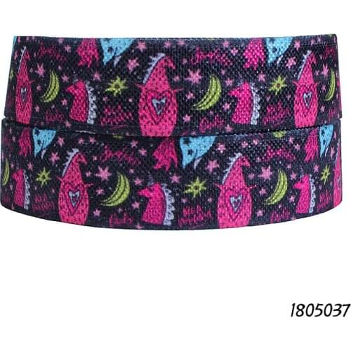 50 yards/lot) Free shipping 5/8" cartoon patterns fold over elastic for kids DIY