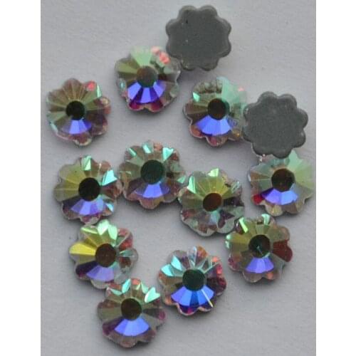 AAAA+ Best Quality 5mm Plum blossom Crystal Clear AB DMC Hot Fix Rhinestone More Shiny Super Bright Hotfix Iron On Stones