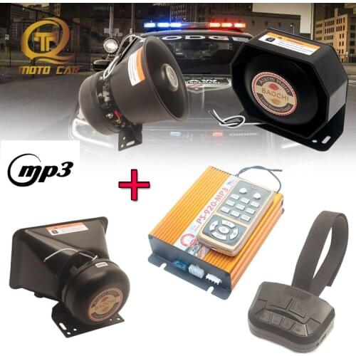 12V Wireless Vehicle MP3 Multi-tone Horn Car Police Siren Warning Alarm Electronic Horn Megaphone MIC System Speaker 200W Train