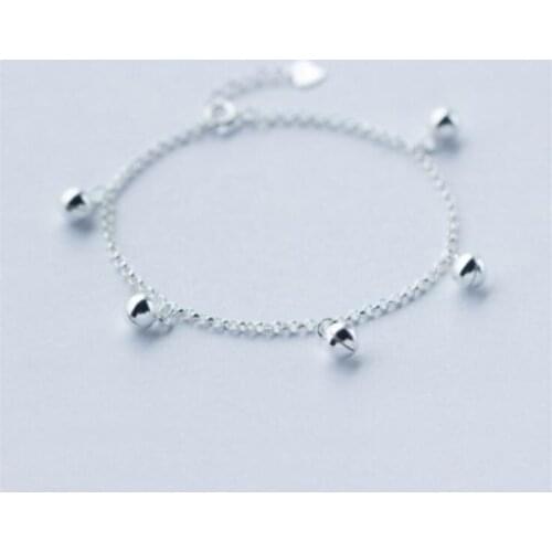 New Fashion Simple And Cute Litter Bell 925 Sterling Silver Jewelry Not Allergic Temperament Women Sweet Bracelets SB221
