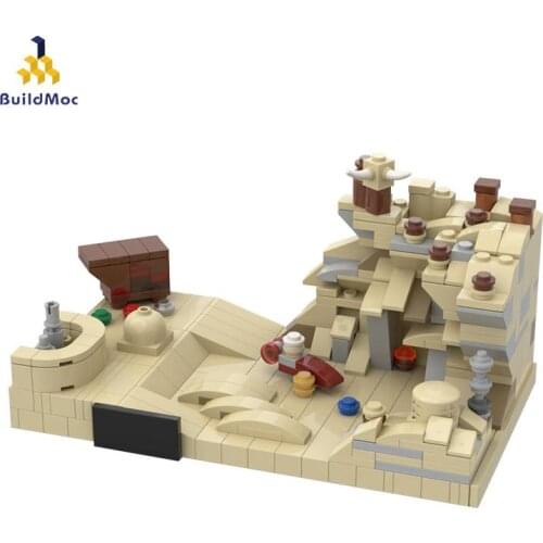 Buildmoc Star Movie Miniature Tatooine Planet Modular Universe Planet Building Sreator Building Block Model Kid Toy Gift