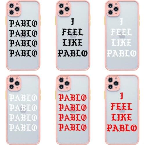 Kanye Omari West fashion Pablo Phone Cases For iphone 12 11 Pro Max Mini XS 8 7 Plus X SE 2020 XR Light pink Matte Transparent