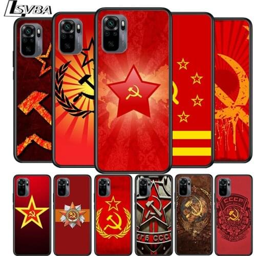 Soviet Union USSR Flag for Xiaomi Redmi Note 10 10S 9 9T 9S 9Pro Max 8T 8Pro 8 7 6 5 Pro 5A 4X 4 Soft Black Phone Case