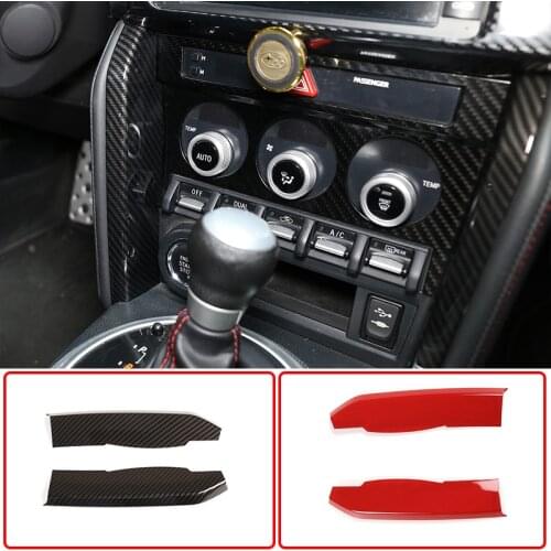 ABS Carbon Fiber/Red Interior Car Center Console Side Decorative Strip Stickers For Toyota 86/Subaru BRZ 2012-20 Car Accessories