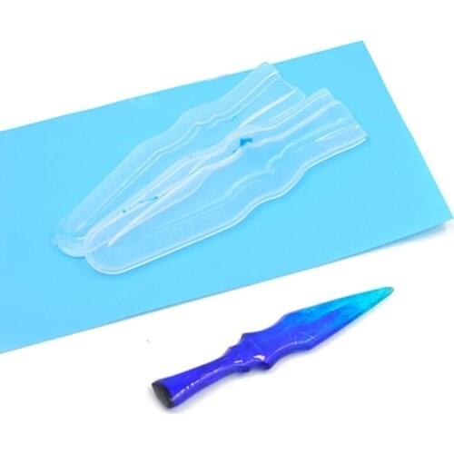 E56A Dagger Epoxy Resin Mold Keychain Pendant Silicone Mould DIY Crafts Jewelry Casting Tool