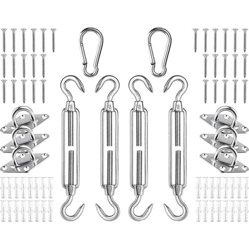 Hot YO-Stainless Steel Sun Shade Sail Hardware Installation Kit for Rectangle Triple-cornered Square Shade Sails, Turnbuckle