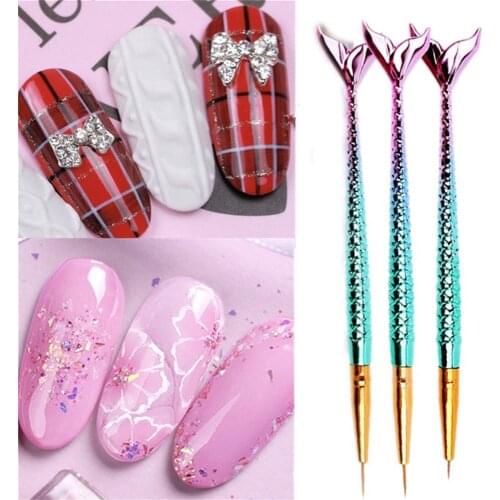 1/3Pcs Professional 7mm/9mm/11mm Nail Brush Hand Draw Tips Drawing Line Painting Pen Tools Manicure Nail Art Brush Decorations