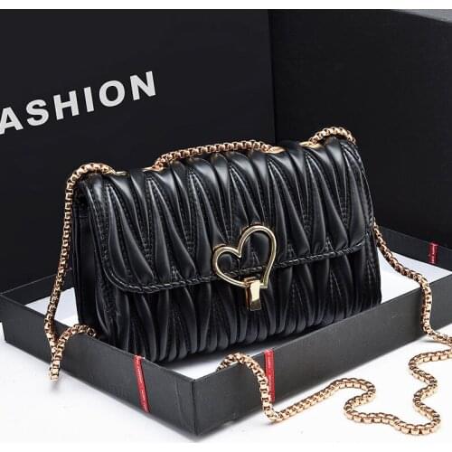 Small chain bag female summer new trendy fashion fold female bag Korean shoulder messenger bag