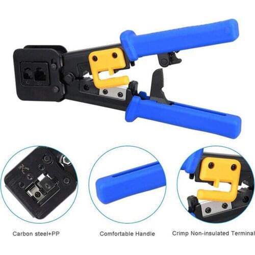 7.87 Inch Multifunction Hand Crimping Pliers Network Tool Cable Wires Pliers Wire Stripper FOR CAT6 CAT5 CAT5E Fits RJ45 RJ11
