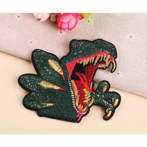50pcs/Lot Embroidery Patches Letters Clothing Decoration Accessories Jurassic Dinosaur Diy Iron Heat Transfer Applique