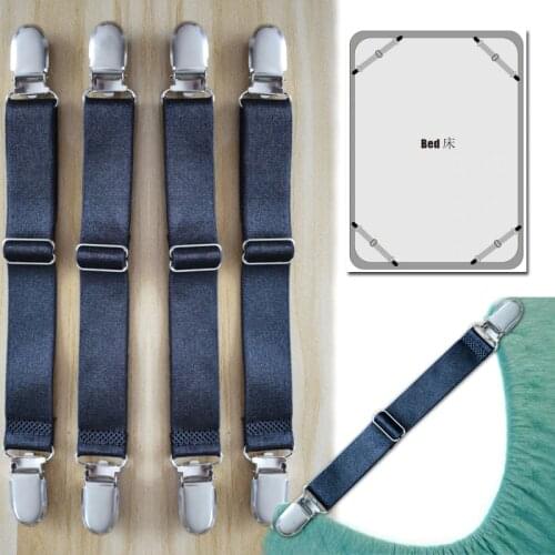 New Sheets Stay Suspenders Sofa Cover Holder Bed Linen Slip Retaining Clip Suspenders Shirt Braces Elastic 4pcs/set CDJ04