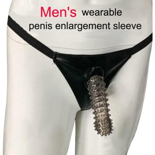 Wearable Condoms Penis Enlargement Condoms Male Big Penis Extension Sleeves Reusable Condom Dick Extender Adult Sex Toys for Man