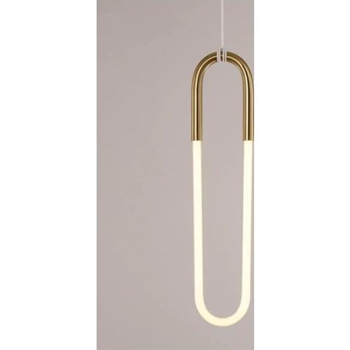 Simple LED Pendant Light Art Scene Gold Light Tube Cold Warm White Hanging Living Room Bedroom Bedside Lamp Home Decoration