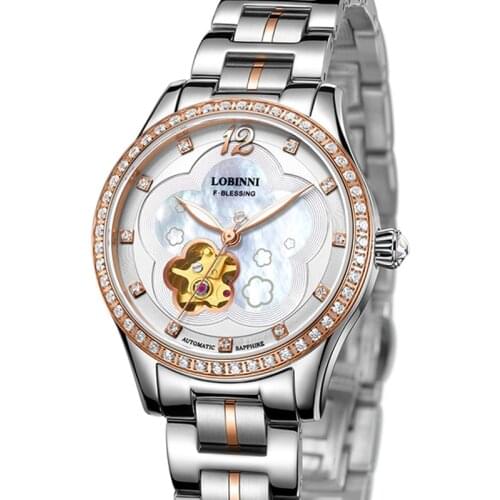 New Luxury Brand Switzerland LOBINNI Women Watches Japan MIYOTA 8N24 Automatic Mechanical Clock Sapphire Ladies Watch L2006L-2