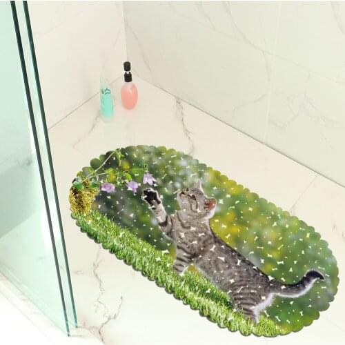 Modern Bathroom Floor Mat Non Slip Bath Mats Hallway Balcony Kitchen Shower Toilet Rugs Washroom Carpet PVC Printed Bath Decor