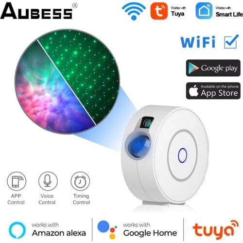 Tuya Smart Wireless WiFi Laser Starry Sky Projector Waving Night Light Colorful Projector Compatible With Alexa Smart Home
