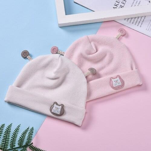 Baby Hat Spring and Autumn Newborn Warm Hat Newborn Baby 0-1Years Old Bronze Guard Cotton Tire Hat Winter bunny hat