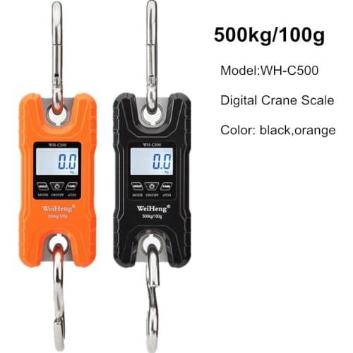 Crane Scale 200kg/100g 300kg/50g 500kg/100 LCD Luggage Scale Heavy Duty Hanging Hook Scales Portable Stainless Steel 50%off
