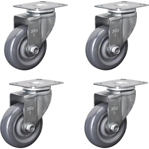 1PCS Heavy Duty PU Swivel Caster Wheels Silent Caster For Furniture Wheel Carts Workbench Industrial Equipment(2.5/3/4inch)