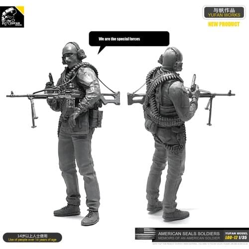 1/35 Elite Anti-terror Machine Gunner Resin Soldier LOO12