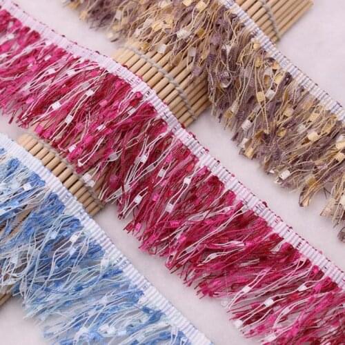 1Yards Lace Ribbon Sewing Tassel Trim 4.5cm/Wide Silk Tassel Fringe Trim Tassels for Jewelry Diy Garment Fabric Accessory Tassle
