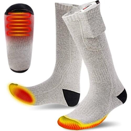 3 Colors Heated Socks Warm Feet Foot Warmer Electric Thermal Sox Hunting Hiking Keeping Warm Tools Without Power Bank