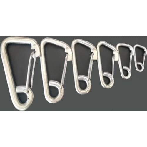304 stainless solid stee m6 m8 m10 m12 M14 M16 Spring Buckle snap hook casting safety Chain No4 line hooker type steel line