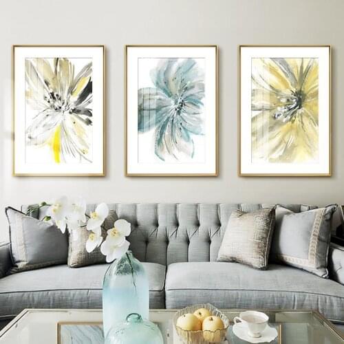 Abstract Watercolor Flowers Canvas Painting Nordic Style Posters and Prints Pictures Modern Wall Art for Living Room Home Decor