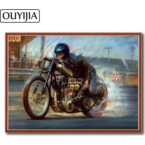 OUYIJIA Diamond Locomotive Cartoon Motorcycle 5D DIY Decoration Painting Diamond Embroidery Rhinestone Mosaic Cross Racing Moto