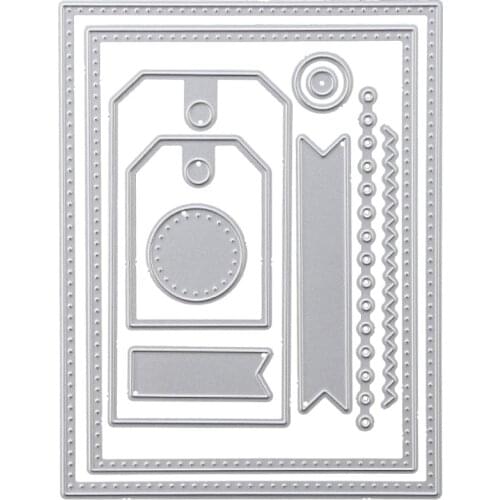 Banners Circle Rectangle Tag Wave Line Set Metal Cutting Dies For Photo Album Decorative Embossing DIY Paper Cards Die Cutting