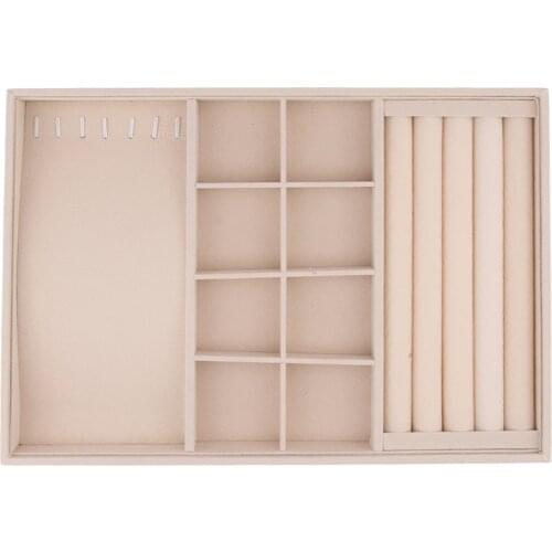 Velvet Insert Jewelry Tray Showcase Ring Earrings Organizer Necklace Display