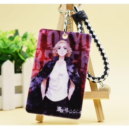 Anime Tokyo Revengers Manjiro Sano Mikey Ken Ryuguji ABS Plastic Pendant Keychain Meal Bus Bank Card Cover Holder Case Gift