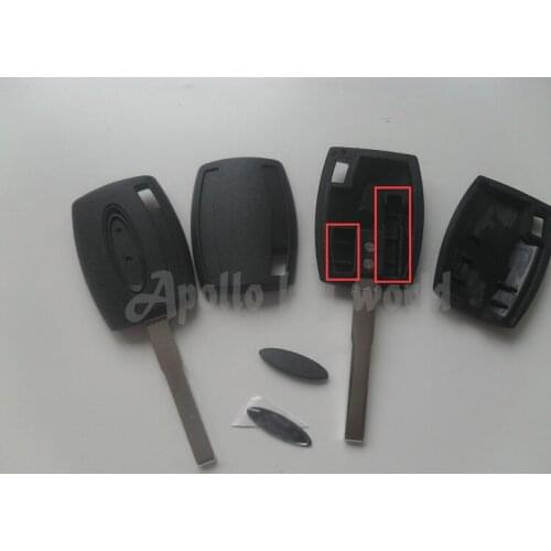 TRANSPONDER KEY SHELL CASE FOR FORD FOCUS (CAN INSTALL CHIP)KEY FOB COVER WITH BRIGHT LOGO 10PCS/LOT