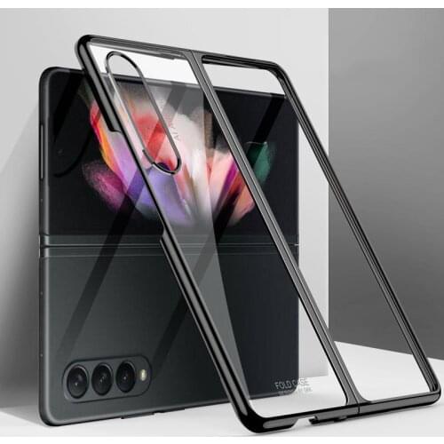 SlMEED for Samsung Galaxy Z Fold 3 Case Plating Transparent Phone Case for Samsung Galaxy Z Fold3 5G High Transparency Funda