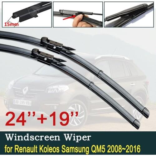 For Renault Koleos Samsung QM5 2008~2016 2012 2013 2014 2015 Car Wiper Blades Front Windscreen Windshield Wipers Car Accessories