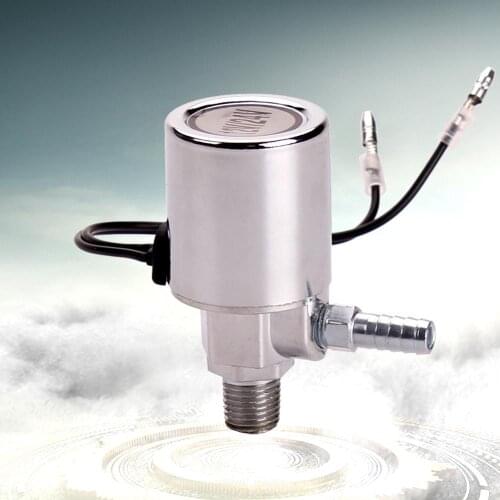 FARBIN Air Horn Solenoid Valve 1/4" NPT 12V/24V Electric Air Valve for Train Air Horn Chrome Plated Chrome Plated Metal Housing