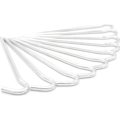 10 Pcs Aluminum Tent Pegs Stakes Hook Pin Camping Tent Nail for Outdoor Hiking Camping