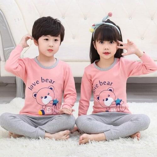 Childrens underwear set childrens home clothing pajamas pajamas underwear boys and Girls Cotton autumn clothes autumn pants