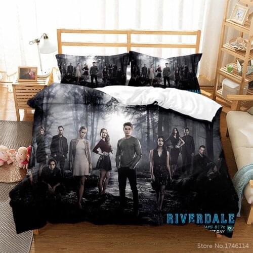 2/3pcs Riverdale 3d Bedding Set Queen King Size Duvet Cover with Pillowcase Set Soft Comforter Cover Set for Home Bedroom Decor
