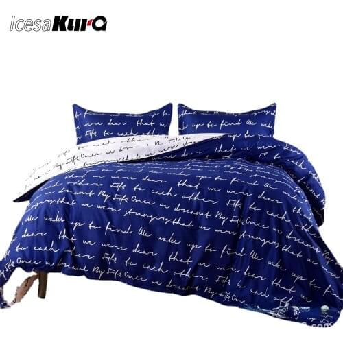 Hot Sale Bedding Love Letter Simple Fashion Quilt Cover Pillowcase Without Bed Sheet Set