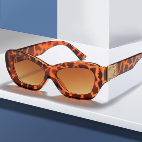 LongKeeper Vintage Irregular Sunglasses Women Square Concave Thick Frame Cat Eye Shades Brand Designer Oculos De Sol UV400