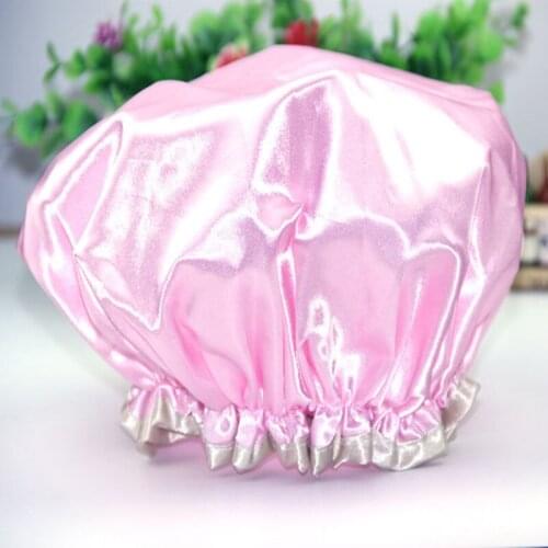 Lovely Thick Women Shower Caps Colorful Double Layer Bath Shower Hair Cover Adults Waterproof Hot Sale