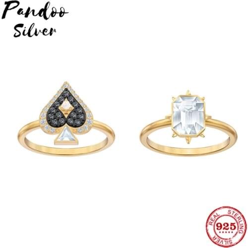 Fashion Charms Silver Plated Luxury Jewelry Gift For Female,TAROT Spades MAGIC Color Design Rings With Logo